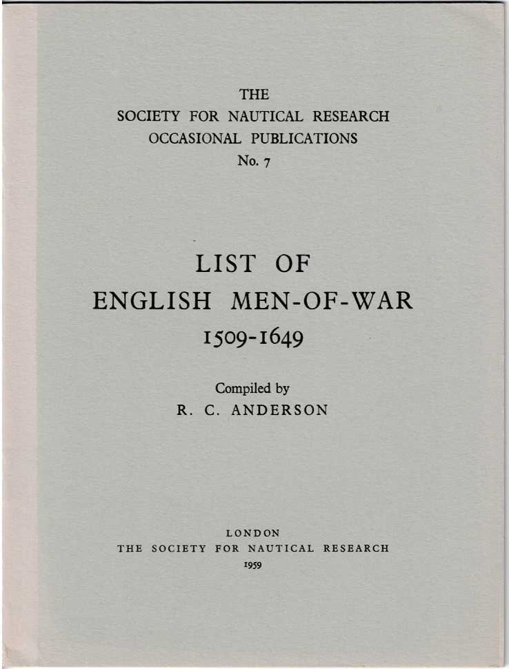 LIST OF ENGLISH MEN-OF-WAR 1509-1649