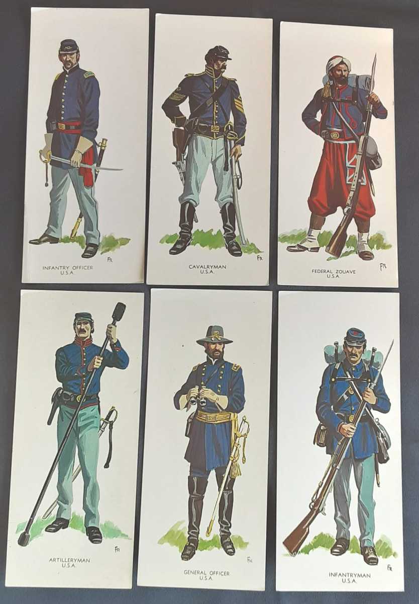 Image for UNIFORMS OF THE UNITED STATES ARMY DURING THE CIVIL WAR 1861-65 (SET OF 6 CARDS) UNIFORMS OF THE UNITED STATES ARMY DURING THE CIVIL WAR 1861-65 (SET OF 6 CARDS)