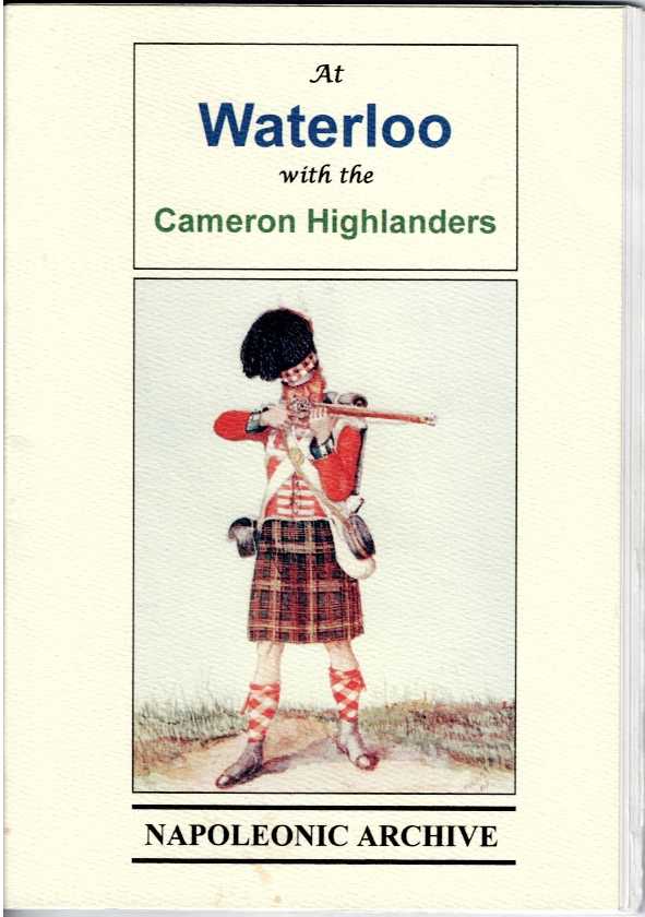 Image for AT WATERLOO WITH THE CAMERON HIGHLANDERS AT WATERLOO WITH THE CAMERON HIGHLANDERS