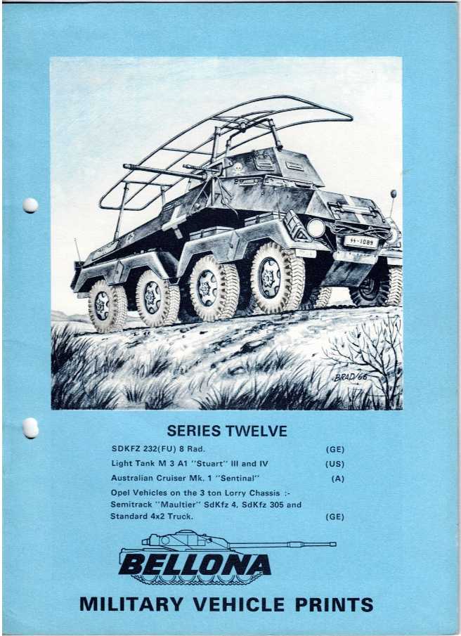 BELLONA MILITARY VEHICLE PRINTS: SERIES TWELVE (12)