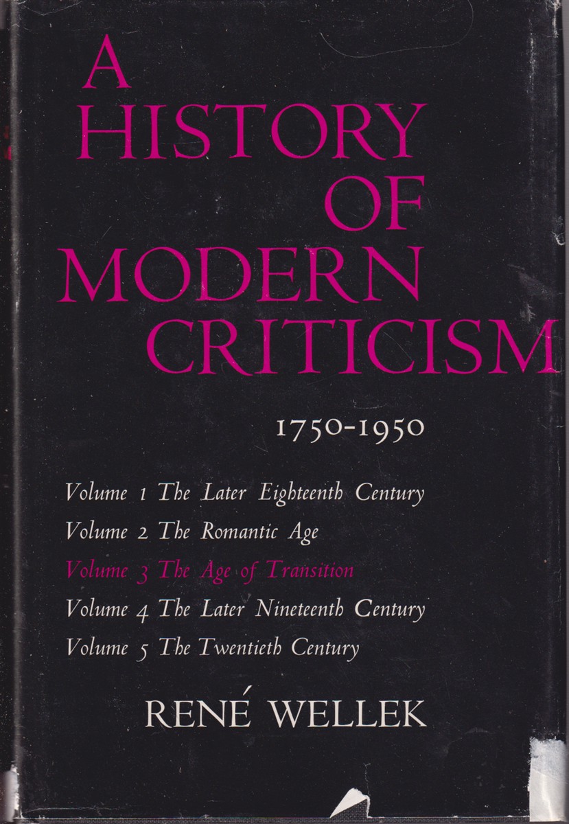 A HISTORY OF MODERN CRITICISM 1750-1950 A History of Modern