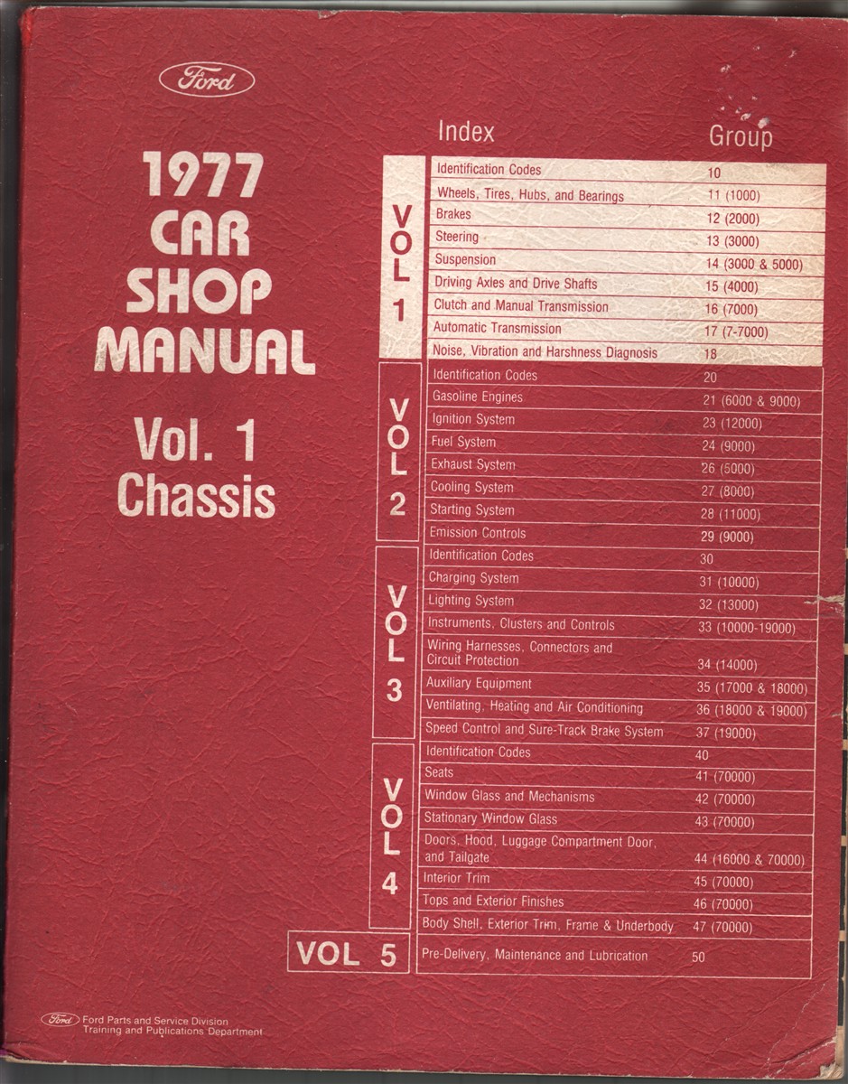 Volume 1 CHASSIS 1977 Ford Car Mustang Factory Service Shop Manual 