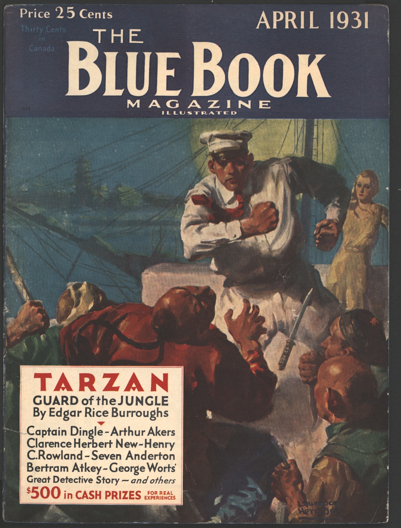 Image for Blue Book 1931 April. Contains Tarzan Guard of the Jungle