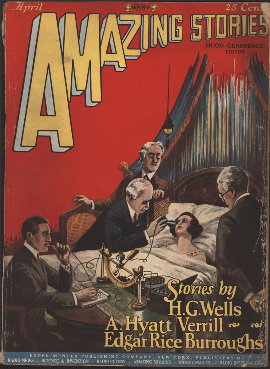 Image for Amazing Stories 1927 April. Contains Part 3 of the Land That Time Forgot