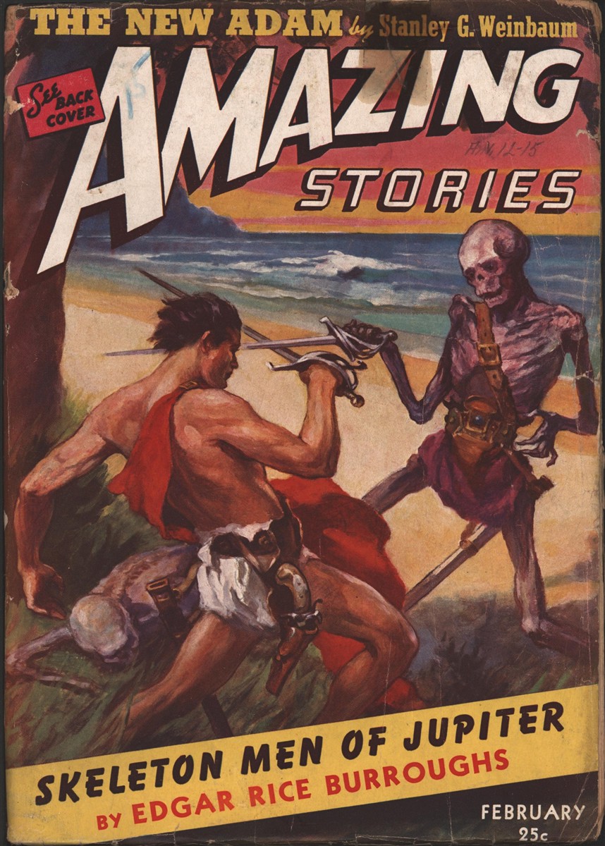 Image for Amazing Stories 1943 February. Contains Skeleton Men of Jupiter