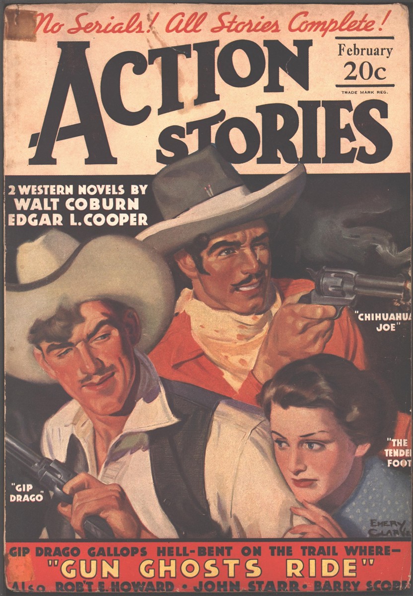 Image for Action Stories 1936 February. Contains Pilgrims to the Pecos