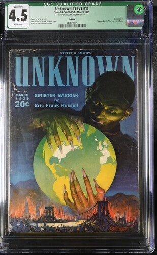 Image for Unknown 1939 March, #1. CGC 4.5 VG+, White Pages.