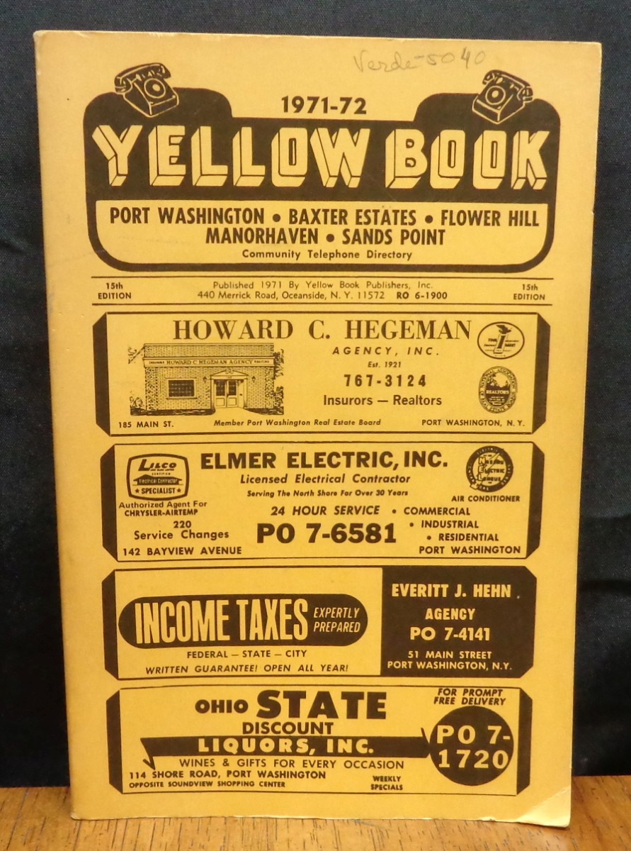VINTAGE TELEPHONE BOOK NASSAU COUNTY, LONG ISLAND, NEW YORK 1971