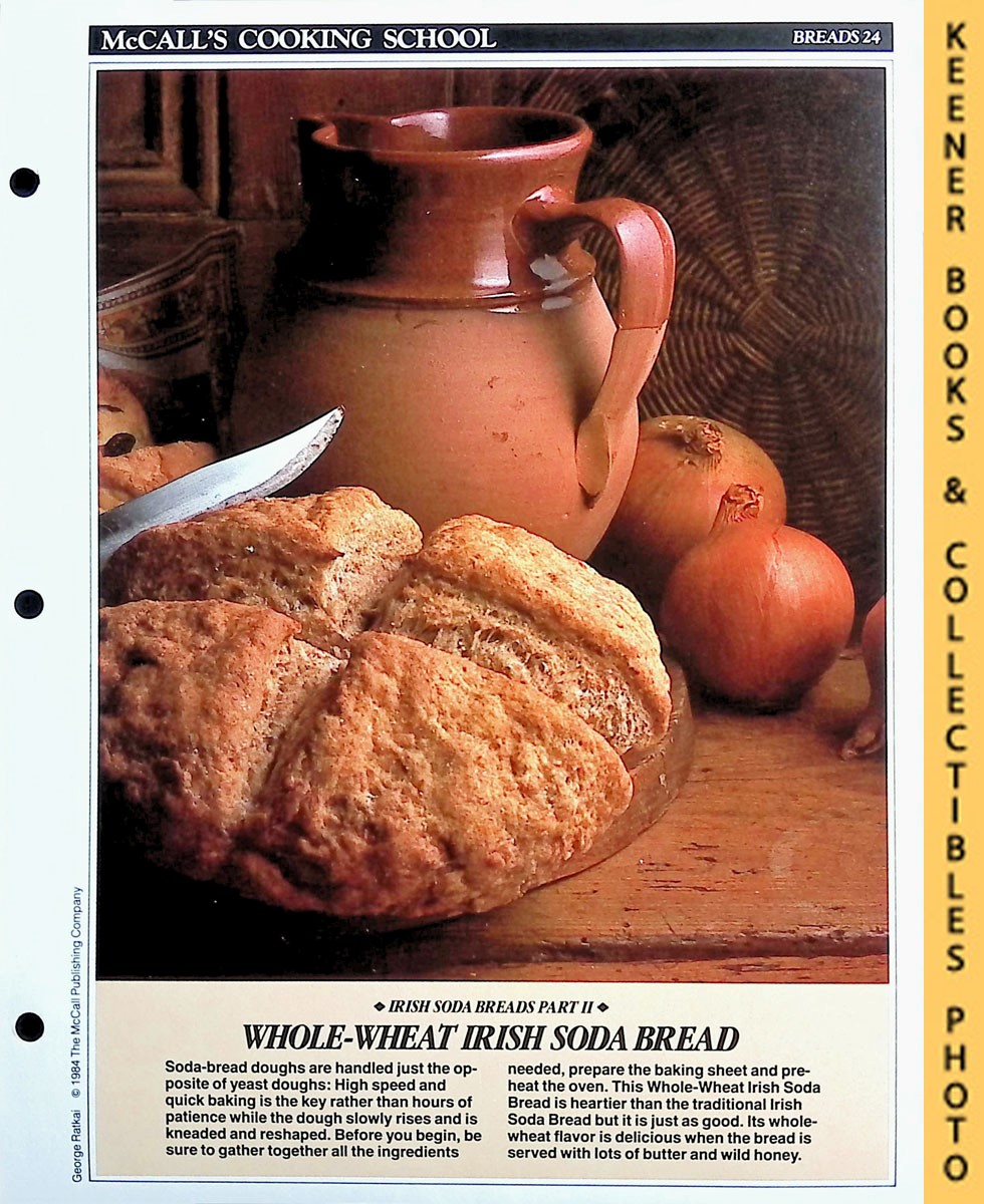 LANGAN, MARIANNE / WING, LUCY (EDITORS) - Mccall's Cooking School Recipe Card: Breads 24 - Whole-Wheat Irish Soda Bread : Replacement Mccall's Recipage or Recipe Card for 3-Ring Binders : Mccall's Cooking School Cookbook Series