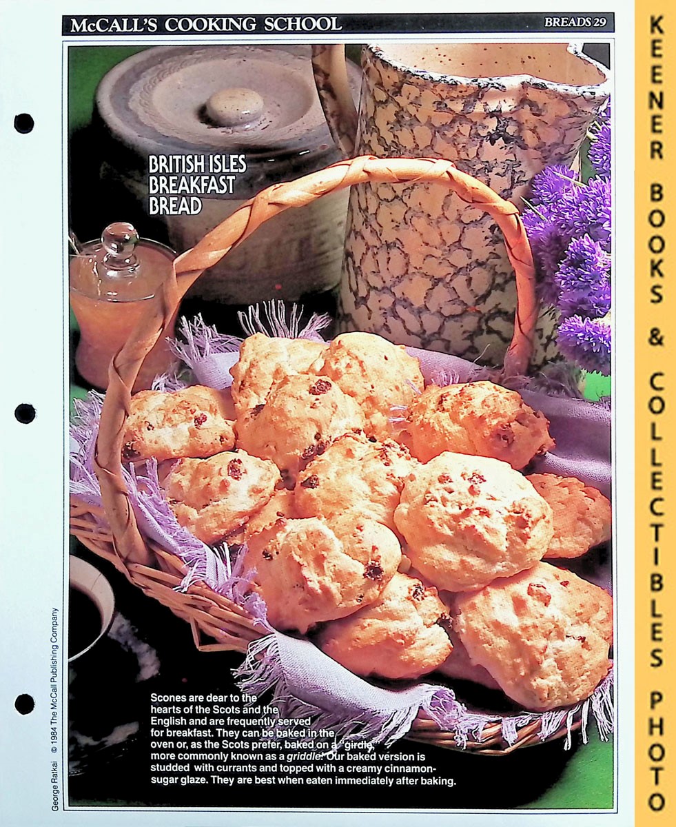 LANGAN, MARIANNE / WING, LUCY (EDITORS) - Mccall's Cooking School Recipe Card: Breads 29 - Breakfast Scones : Replacement Mccall's Recipage or Recipe Card for 3-Ring Binders : Mccall's Cooking School Cookbook Series