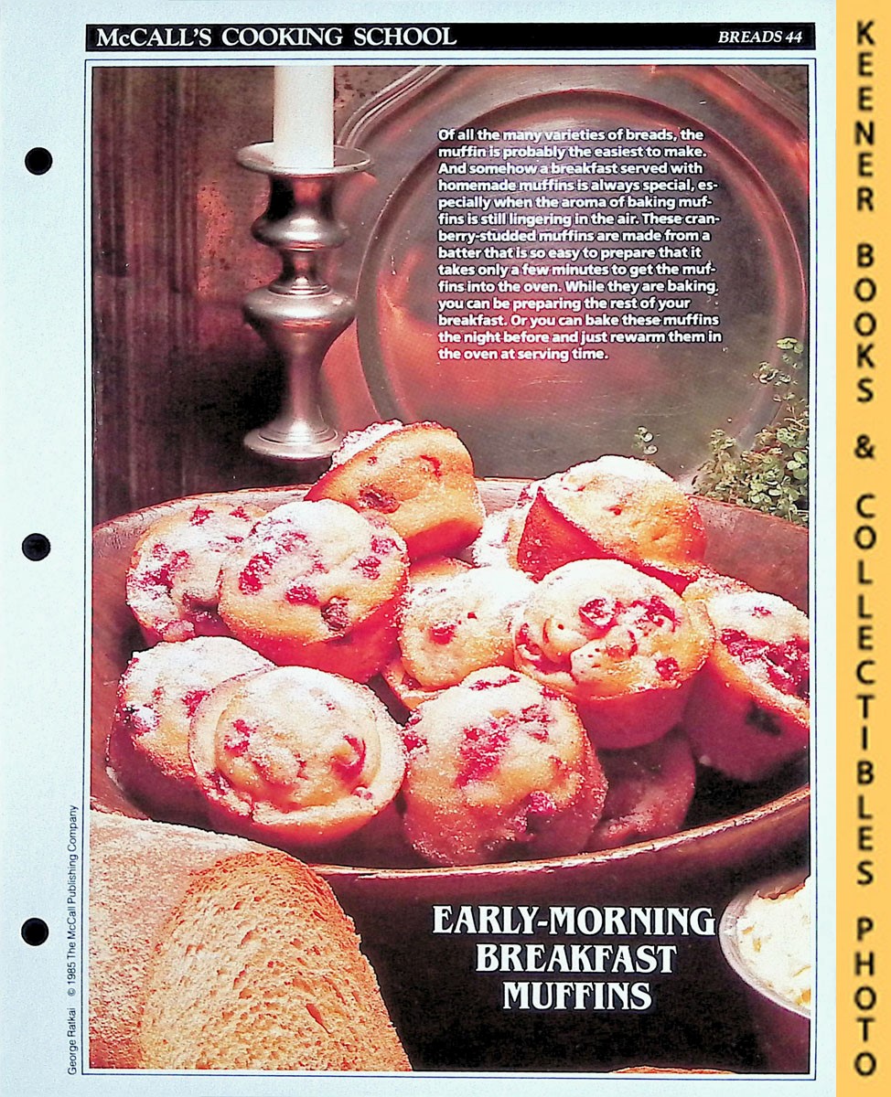 LANGAN, MARIANNE / WING, LUCY (EDITORS) - Mccall's Cooking School Recipe Card: Breads 44 - Cranberry Muffins : Replacement Mccall's Recipage or Recipe Card for 3-Ring Binders : Mccall's Cooking School Cookbook Series