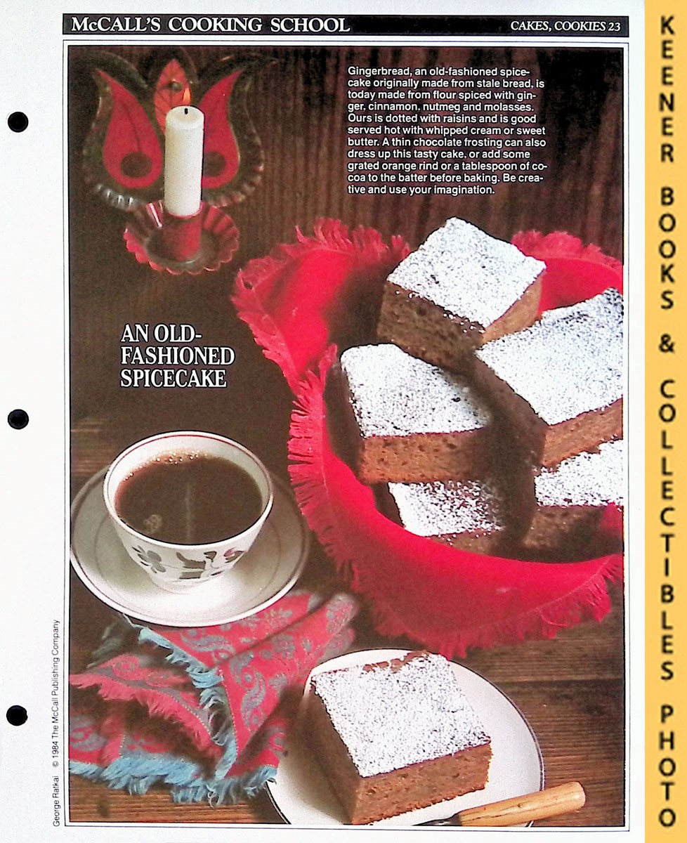 LANGAN, MARIANNE / WING, LUCY (EDITORS) - Mccall's Cooking School Recipe Card: Cakes, Cookies 23 - Raisin Gingerbread : Replacement Mccall's Recipage or Recipe Card for 3-Ring Binders : Mccall's Cooking School Cookbook Series