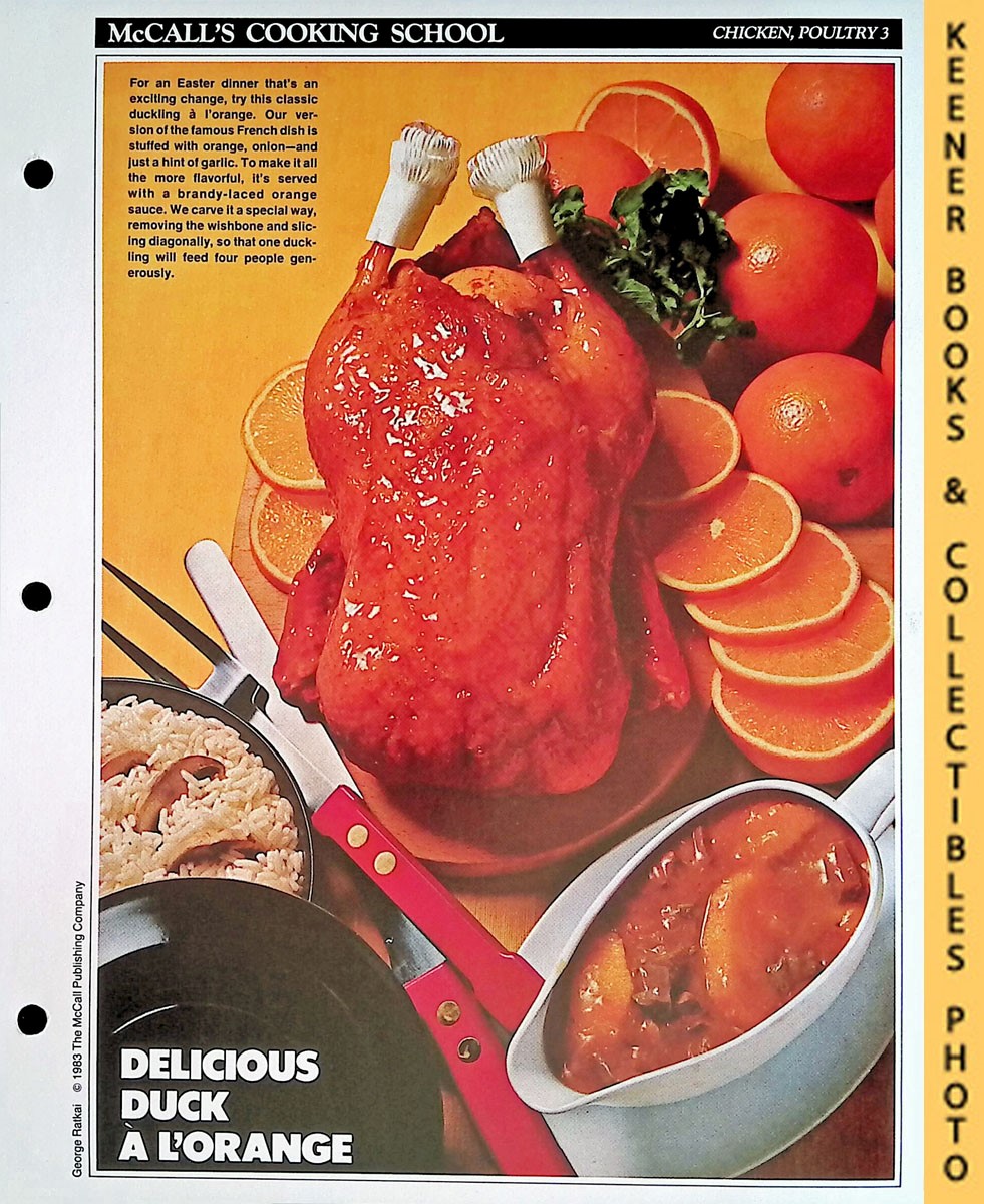 LANGAN, MARIANNE / WING, LUCY (EDITORS) - Mccall's Cooking School Recipe Card: Chicken, Poultry 3 - Duckling a LOrange : Replacement Mccall's Recipage or Recipe Card for 3-Ring Binders : Mccall's Cooking School Cookbook Series