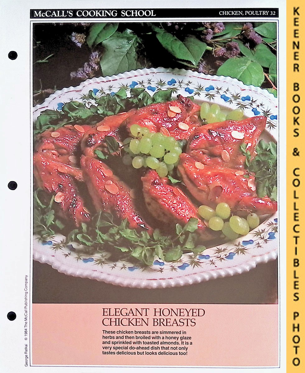 LANGAN, MARIANNE / WING, LUCY (EDITORS) - Mccall's Cooking School Recipe Card: Chicken, Poultry 32 - Honey-Glazed Chicken Breasts : Replacement Mccall's Recipage or Recipe Card for 3-Ring Binders : Mccall's Cooking School Cookbook Series