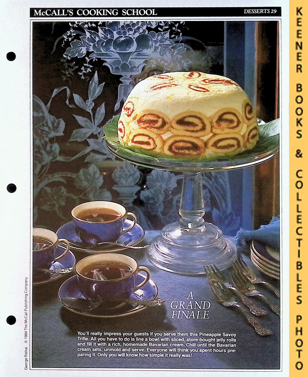 LANGAN, MARIANNE / WING, LUCY (EDITORS) - Mccall's Cooking School Recipe Card: Desserts 29 - Pineapple Savoy Trifle : Replacement Mccall's Recipage or Recipe Card for 3-Ring Binders : Mccall's Cooking School Cookbook Series