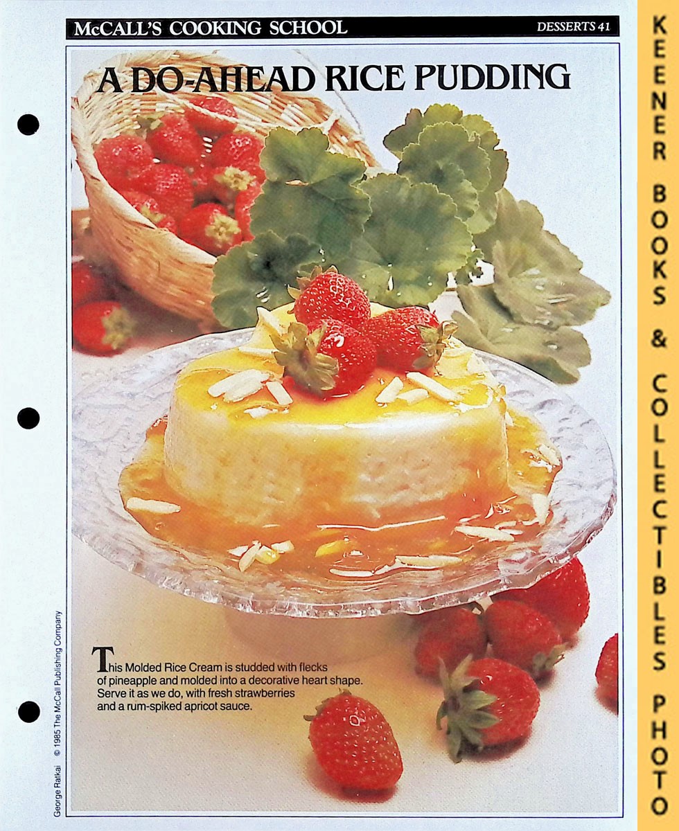 LANGAN, MARIANNE / WING, LUCY (EDITORS) - Mccall's Cooking School Recipe Card: Desserts 41 - Molded Rice Cream : Replacement Mccall's Recipage or Recipe Card for 3-Ring Binders : Mccall's Cooking School Cookbook Series