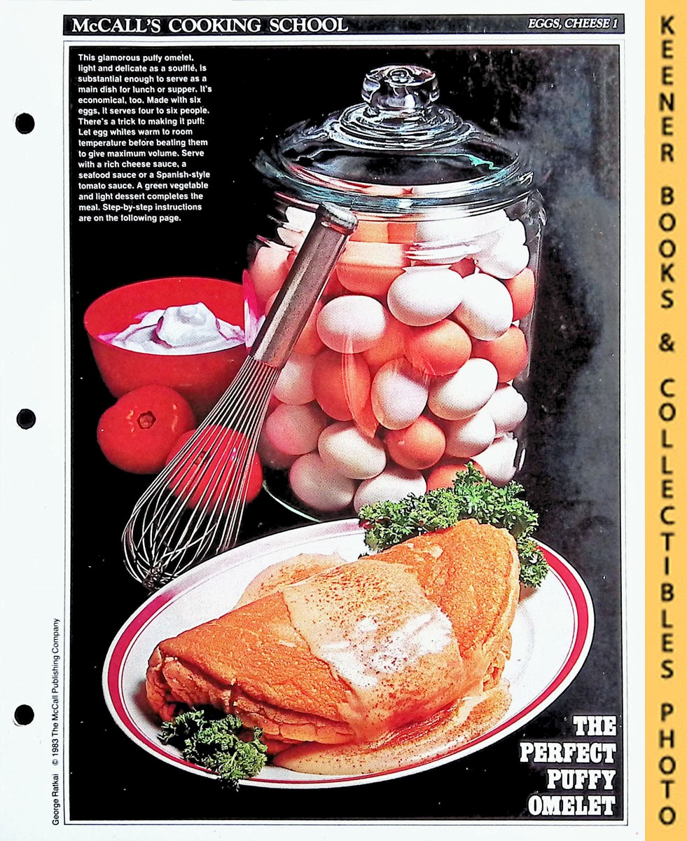 LANGAN, MARIANNE / WING, LUCY (EDITORS) - Mccall's Cooking School Recipe Card: Eggs, Cheese 1 - Omelet : Replacement Mccall's Recipage or Recipe Card for 3-Ring Binders : Mccall's Cooking School Cookbook Series