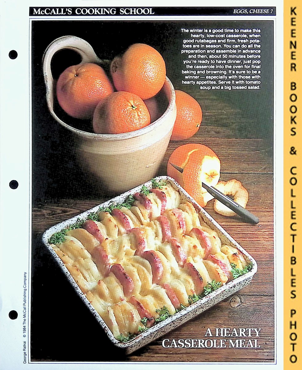 LANGAN, MARIANNE / WING, LUCY (EDITORS) - Mccall's Cooking School Recipe Card: Eggs, Cheese 7 - Cheese-Scalloped Potato Casserole : Replacement Mccall's Recipage or Recipe Card for 3-Ring Binders : Mccall's Cooking School Cookbook Series
