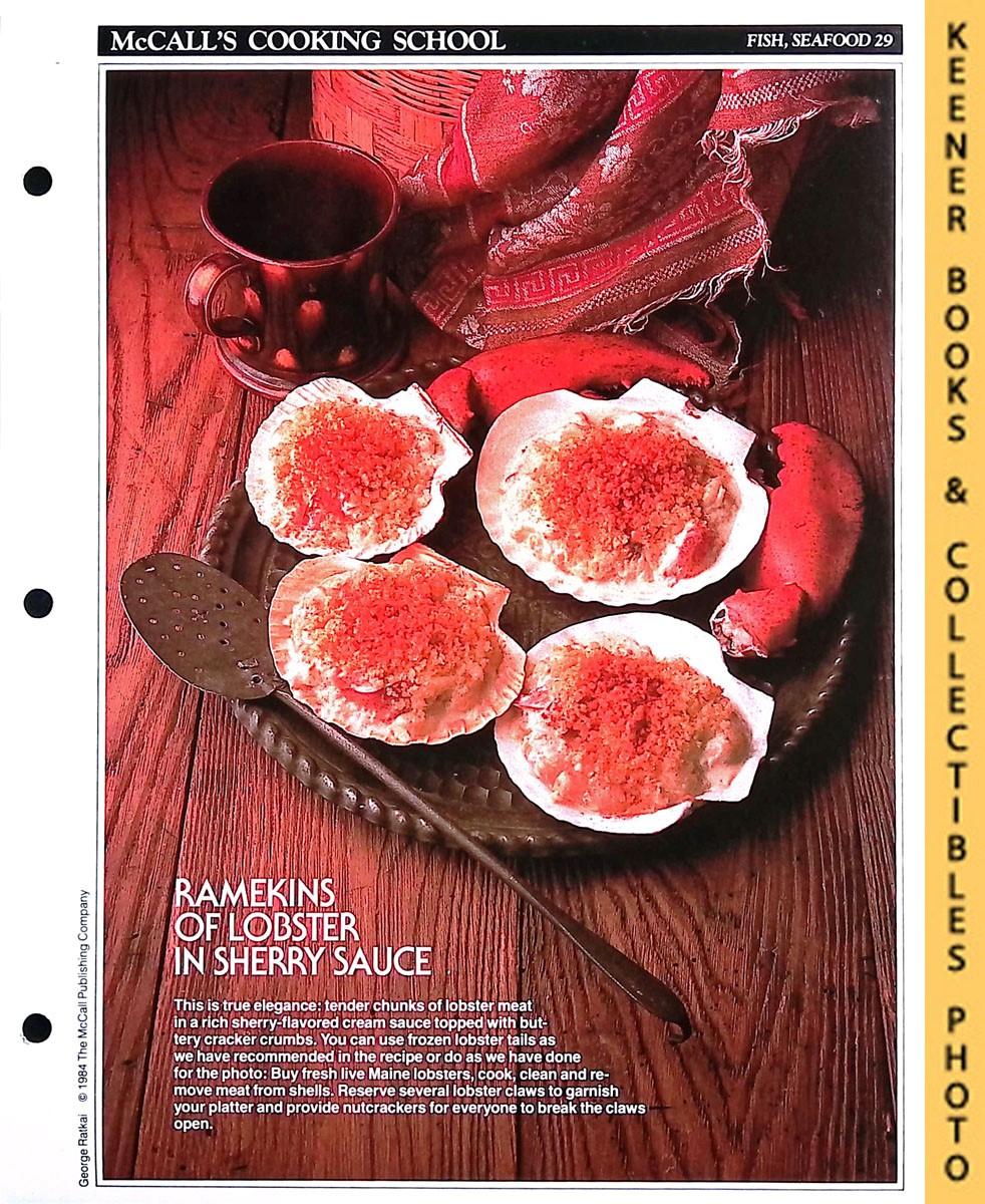 LANGAN, MARIANNE / WING, LUCY (EDITORS) - Mccall's Cooking School Recipe Card: Fish, Seafood 29 - Lobster in Sherry Sauce : Replacement Mccall's Recipage or Recipe Card for 3-Ring Binders : Mccall's Cooking School Cookbook Series