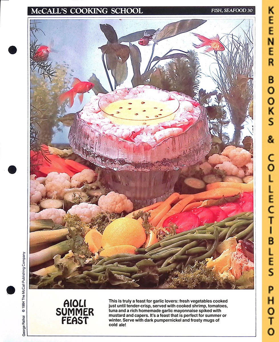 LANGAN, MARIANNE / WING, LUCY (EDITORS) - Mccall's Cooking School Recipe Card: Fish, Seafood 30 - Aioli Summer Feast : Replacement Mccall's Recipage or Recipe Card for 3-Ring Binders : Mccall's Cooking School Cookbook Series