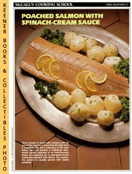 LANGAN, MARIANNE / WING, LUCY (EDITORS) - Mccall's Cooking School Recipe Card: Fish, Seafood 37 - Poached Salmon with Erin Sauce : Replacement Mccall's Recipage or Recipe Card for 3-Ring Binders : Mccall's Cooking School Cookbook Series