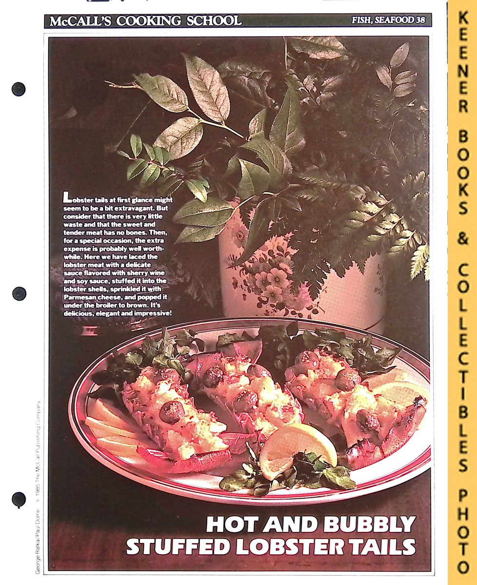 LANGAN, MARIANNE / WING, LUCY (EDITORS) - Mccall's Cooking School Recipe Card: Fish, Seafood 38 - Deviled Lobster : Replacement Mccall's Recipage or Recipe Card for 3-Ring Binders : Mccall's Cooking School Cookbook Series