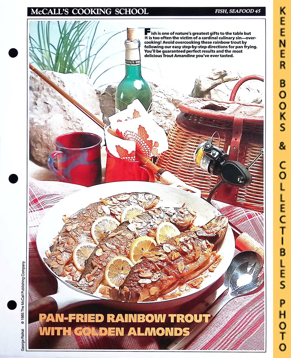 LANGAN, MARIANNE / WING, LUCY (EDITORS) - Mccall's Cooking School Recipe Card: Fish, Seafood 45 - Trout Amandine : Replacement Mccall's Recipage or Recipe Card for 3-Ring Binders : Mccall's Cooking School Cookbook Series