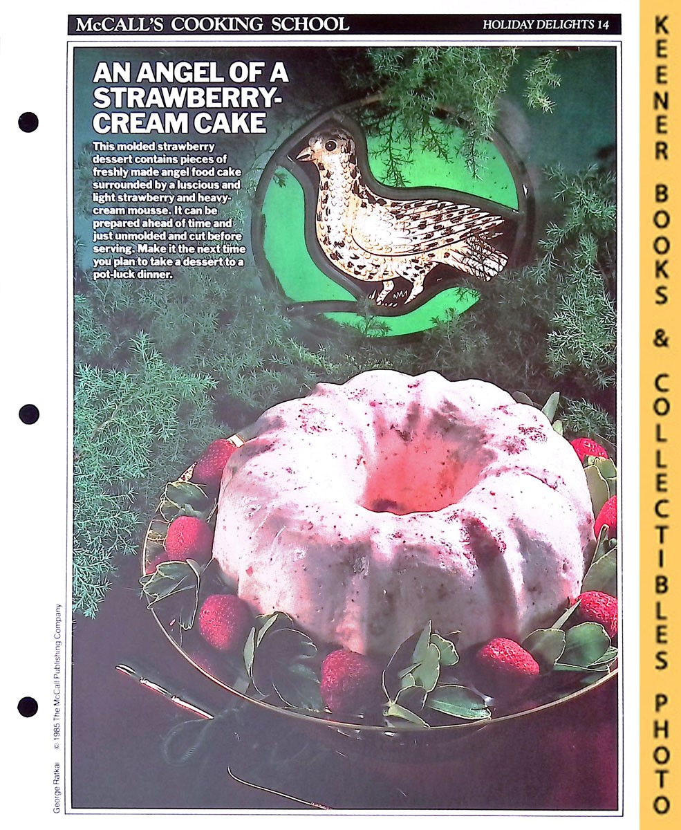 LANGAN, MARIANNE / WING, LUCY (EDITORS) - Mccall's Cooking School Recipe Card: Holiday Delights 14 - Christmas Angel Food Cake : Replacement Mccall's Recipage or Recipe Card for 3-Ring Binders : Mccall's Cooking School Cookbook Series