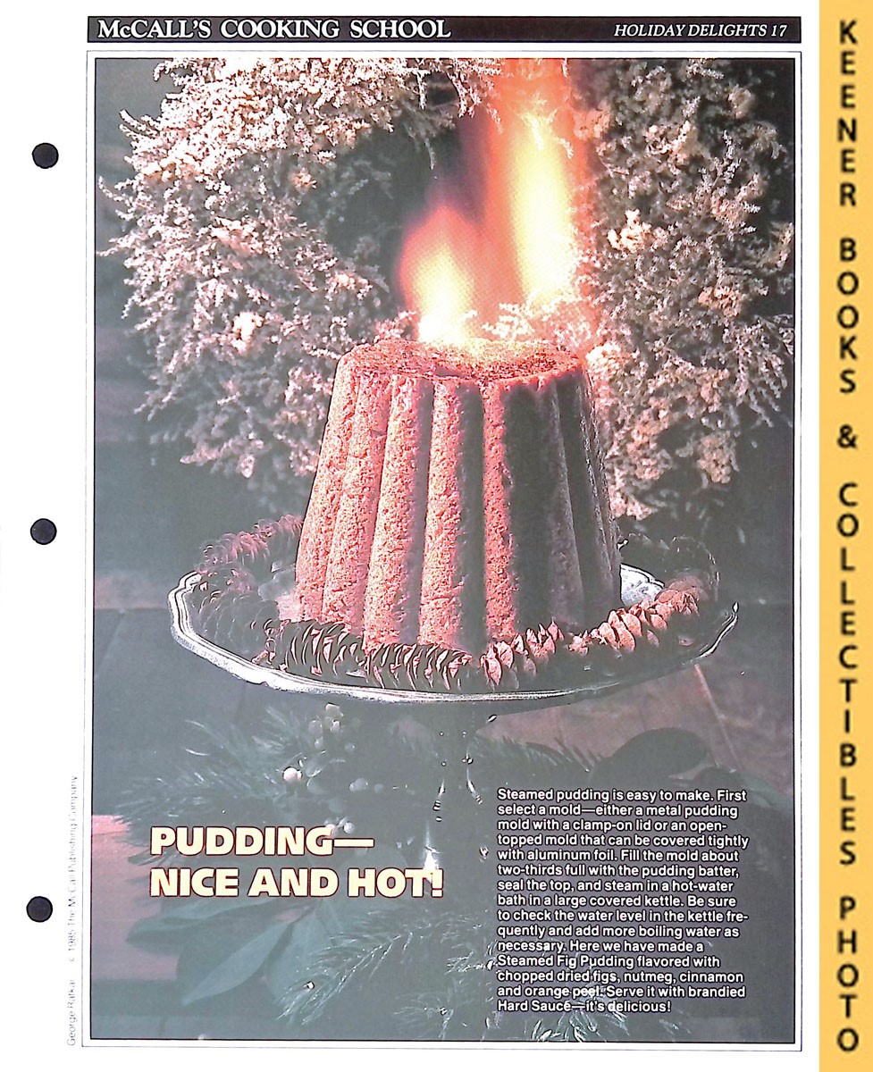 LANGAN, MARIANNE / WING, LUCY (EDITORS) - Mccall's Cooking School Recipe Card: Holiday Delights 17 - Steamed Fig Pudding : Replacement Mccall's Recipage or Recipe Card for 3-Ring Binders : Mccall's Cooking School Cookbook Series
