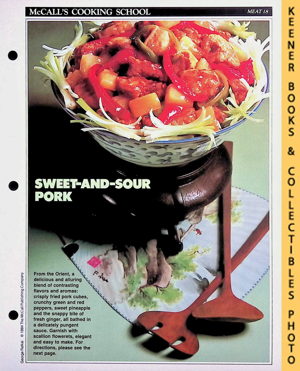LANGAN, MARIANNE / WING, LUCY (EDITORS) - Mccall's Cooking School Recipe Card: Meat 18 - Sweet-and-Sour Pork : Replacement Mccall's Recipage or Recipe Card for 3-Ring Binders : Mccall's Cooking School Cookbook Series