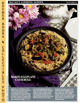 LANGAN, MARIANNE / WING, LUCY (EDITORS) - Mccall's Cooking School Recipe Card: Vegetables 21 - Baked Eggplant Creole : Replacement Mccall's Recipage or Recipe Card for 3-Ring Binders : Mccall's Cooking School Cookbook Series