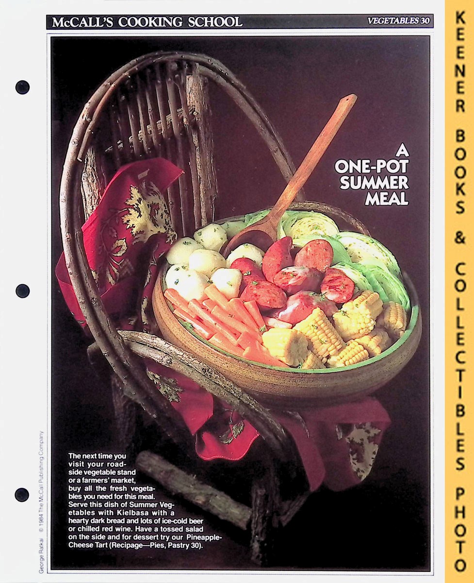 LANGAN, MARIANNE / WING, LUCY (EDITORS) - Mccall's Cooking School Recipe Card: Vegetables 30 - Summer Vegetables with Kielbasa : Replacement Mccall's Recipage or Recipe Card for 3-Ring Binders : Mccall's Cooking School Cookbook Series