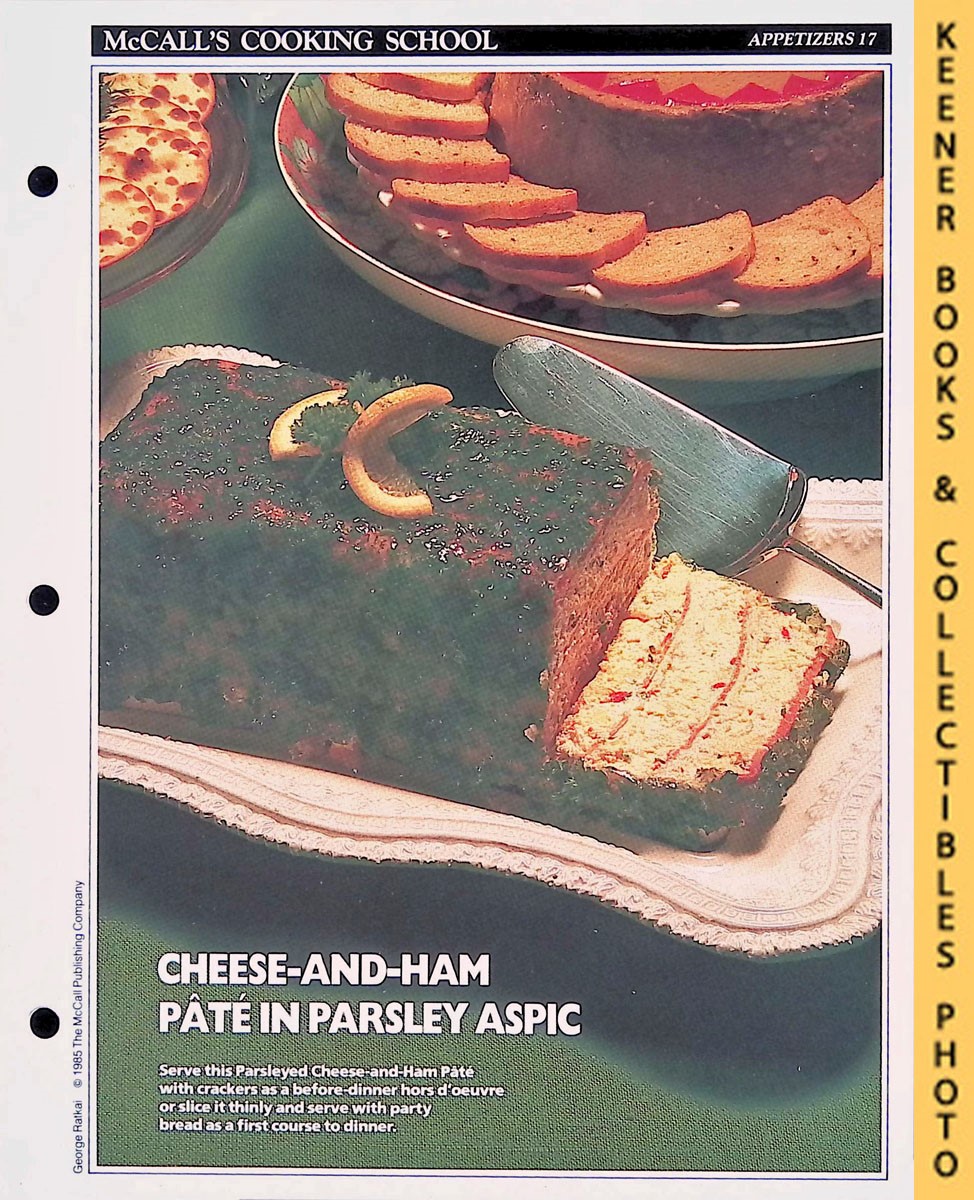 LANGAN, MARIANNE / WING, LUCY (EDITORS) - Mccall's Cooking School Recipe Card: Appetizers 17 - Parsleyed Cheese-and-Ham Pate : Replacement Mccall's Recipage or Recipe Card for 3-Ring Binders : Mccall's Cooking School Cookbook Series