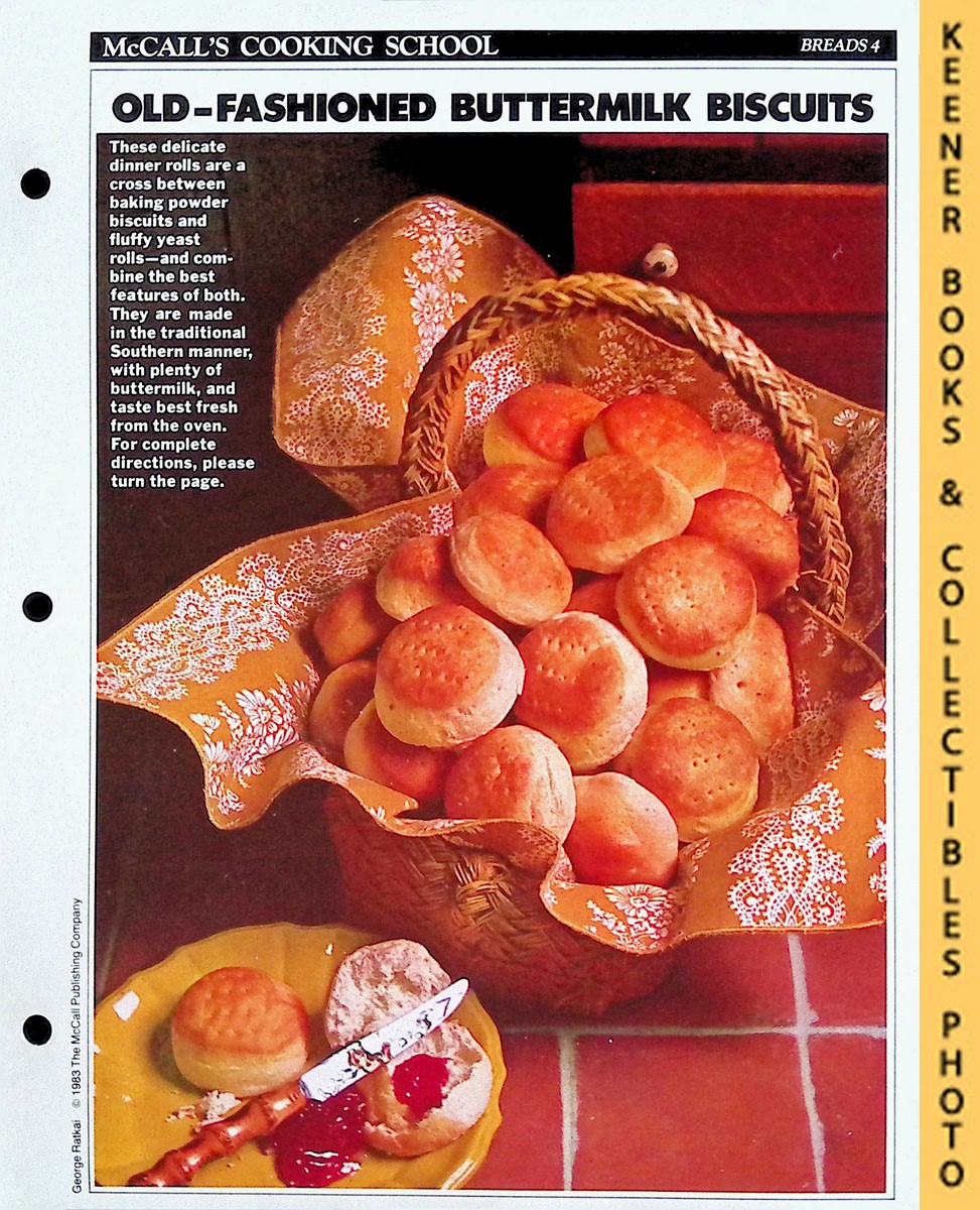 LANGAN, MARIANNE / WING, LUCY (EDITORS) - Mccall's Cooking School Recipe Card: Breads 4 - Southern Raised Biscuits : Replacement Mccall's Recipage or Recipe Card for 3-Ring Binders : Mccall's Cooking School Cookbook Series