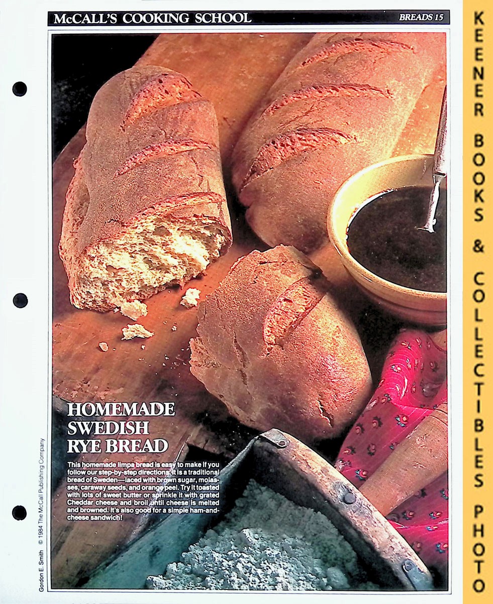 LANGAN, MARIANNE / WING, LUCY (EDITORS) - Mccall's Cooking School Recipe Card: Breads 15 - Swedish Limpa Bread : Replacement Mccall's Recipage or Recipe Card for 3-Ring Binders : Mccall's Cooking School Cookbook Series