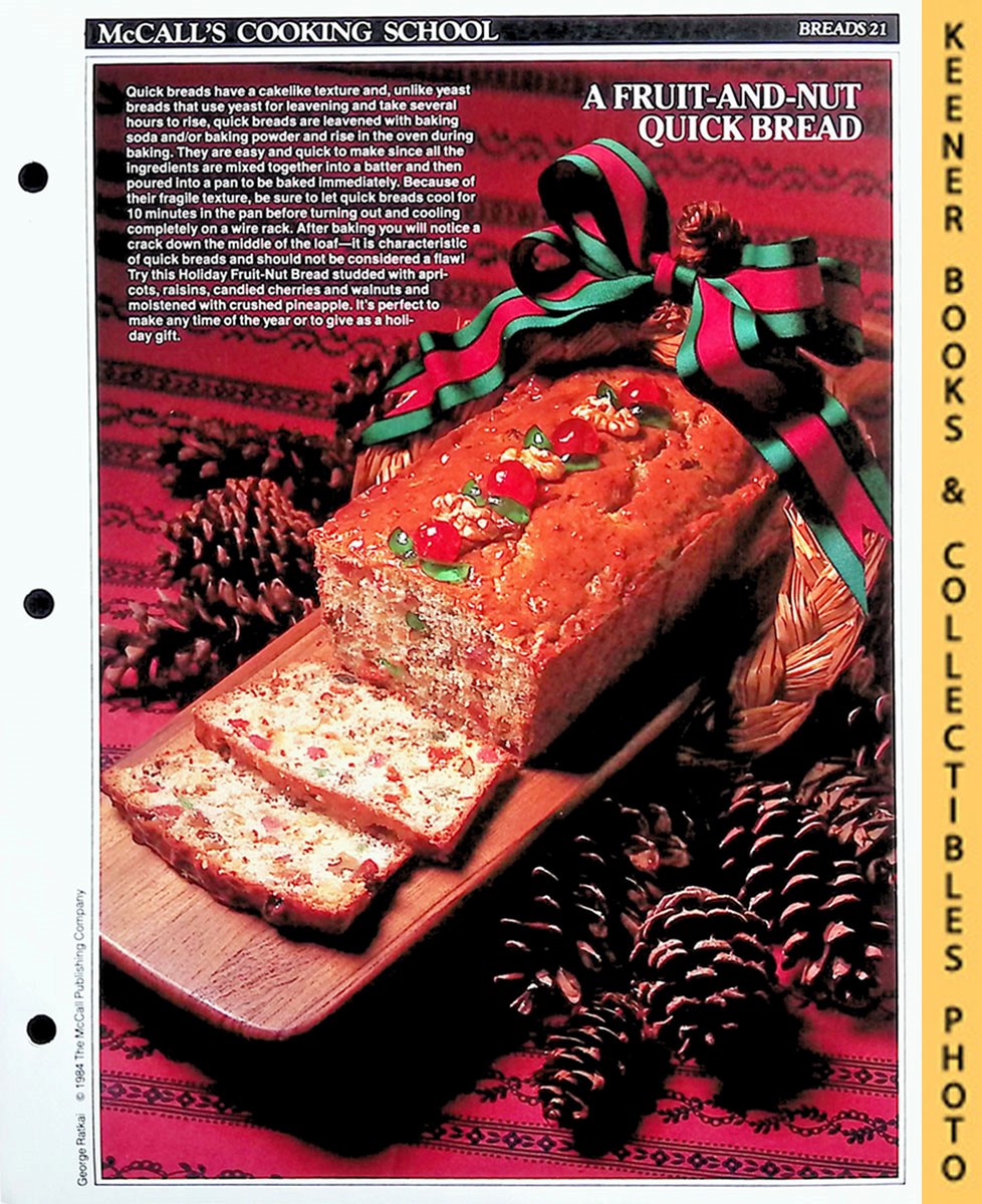LANGAN, MARIANNE / WING, LUCY (EDITORS) - Mccall's Cooking School Recipe Card: Breads 21 - Holiday Fruit-Nut Bread : Replacement Mccall's Recipage or Recipe Card for 3-Ring Binders : Mccall's Cooking School Cookbook Series
