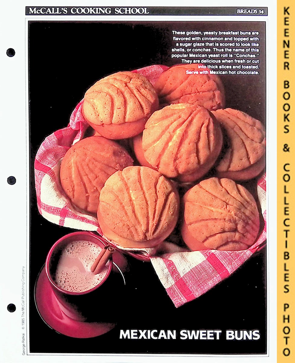 LANGAN, MARIANNE / WING, LUCY (EDITORS) - Mccall's Cooking School Recipe Card: Breads 34 - Conchas : Replacement Mccall's Recipage or Recipe Card for 3-Ring Binders : Mccall's Cooking School Cookbook Series