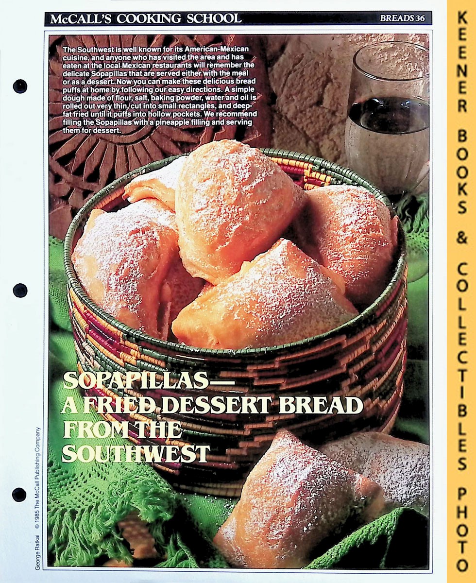 LANGAN, MARIANNE / WING, LUCY (EDITORS) - Mccall's Cooking School Recipe Card: Breads 36 - Pineapple Sopapillas : Replacement Mccall's Recipage or Recipe Card for 3-Ring Binders : Mccall's Cooking School Cookbook Series