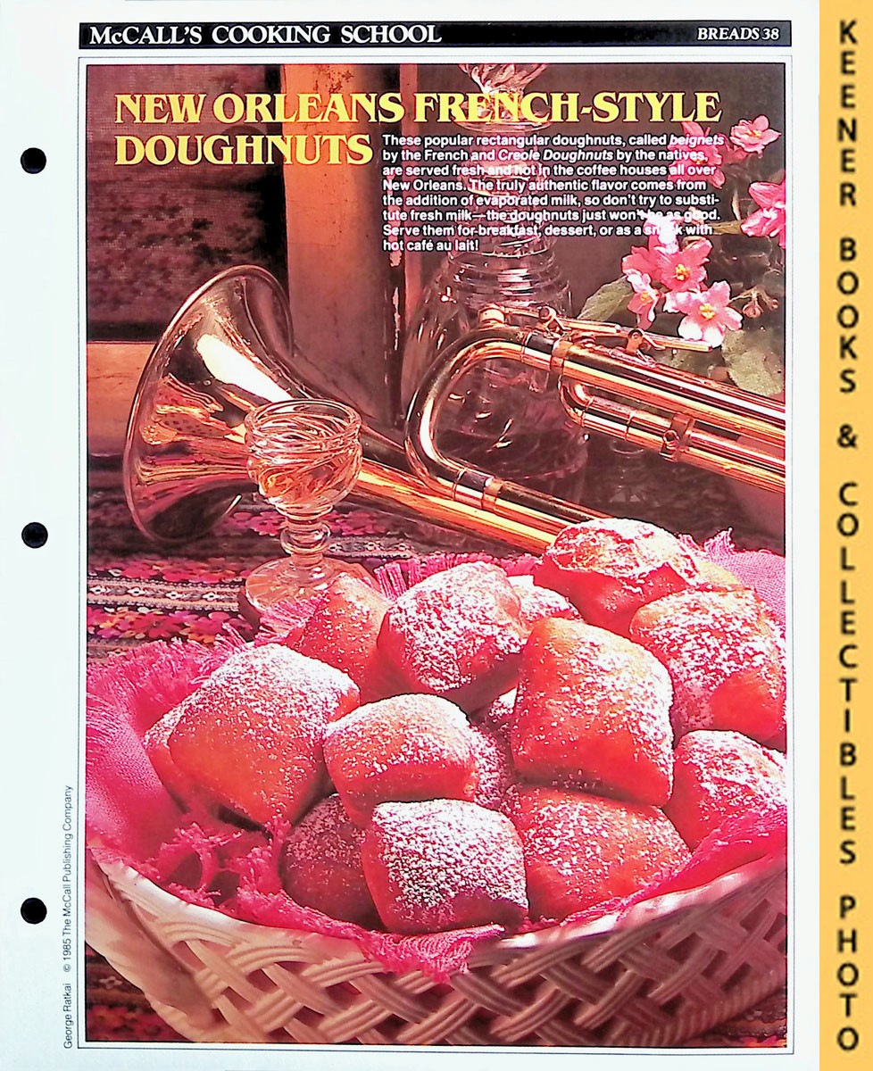 LANGAN, MARIANNE / WING, LUCY (EDITORS) - Mccall's Cooking School Recipe Card: Breads 38 - Creole Doughnuts : Replacement Mccall's Recipage or Recipe Card for 3-Ring Binders : Mccall's Cooking School Cookbook Series