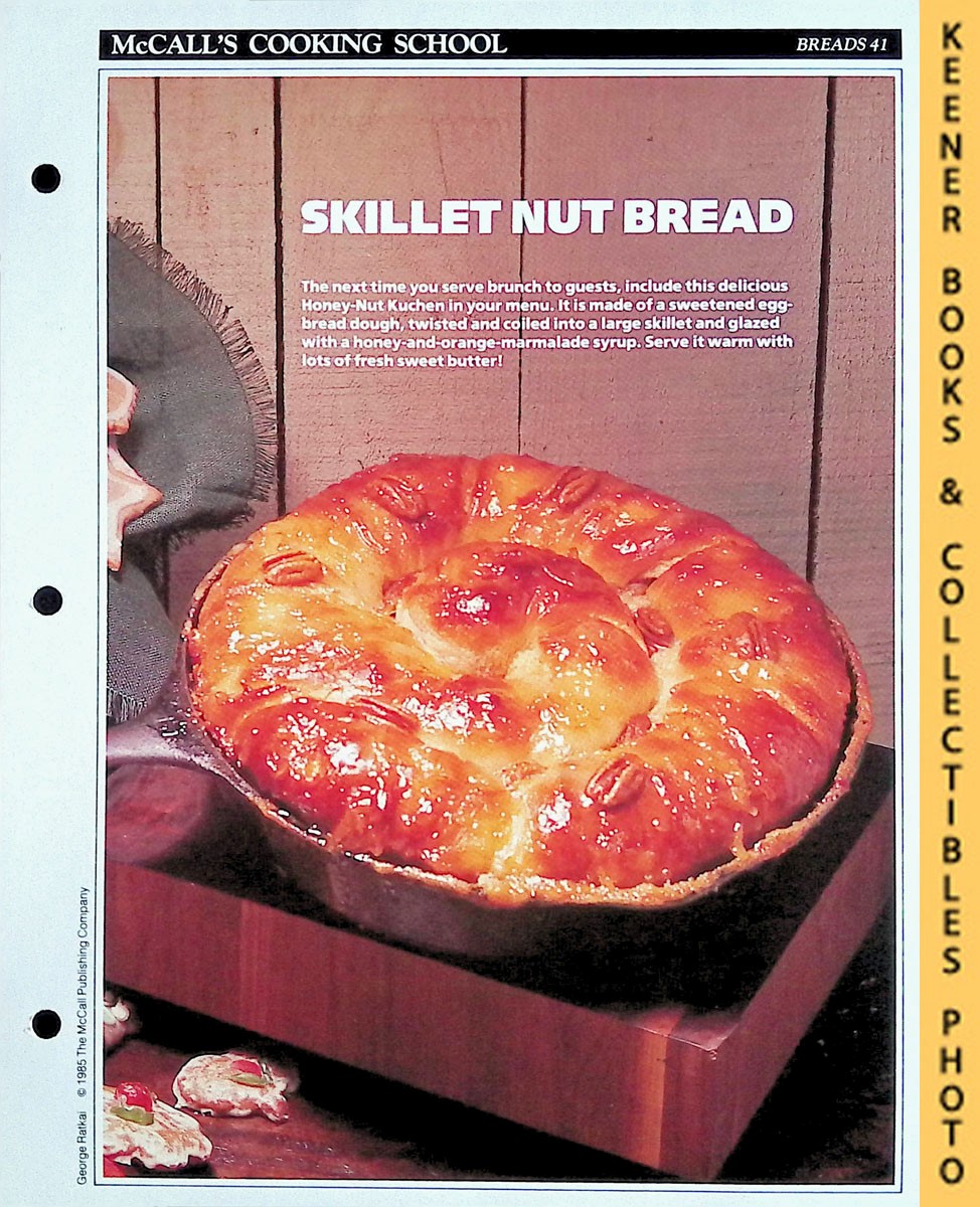 LANGAN, MARIANNE / WING, LUCY (EDITORS) - Mccall's Cooking School Recipe Card: Breads 41 - Honey-Nut Kuchen : Replacement Mccall's Recipage or Recipe Card for 3-Ring Binders : Mccall's Cooking School Cookbook Series