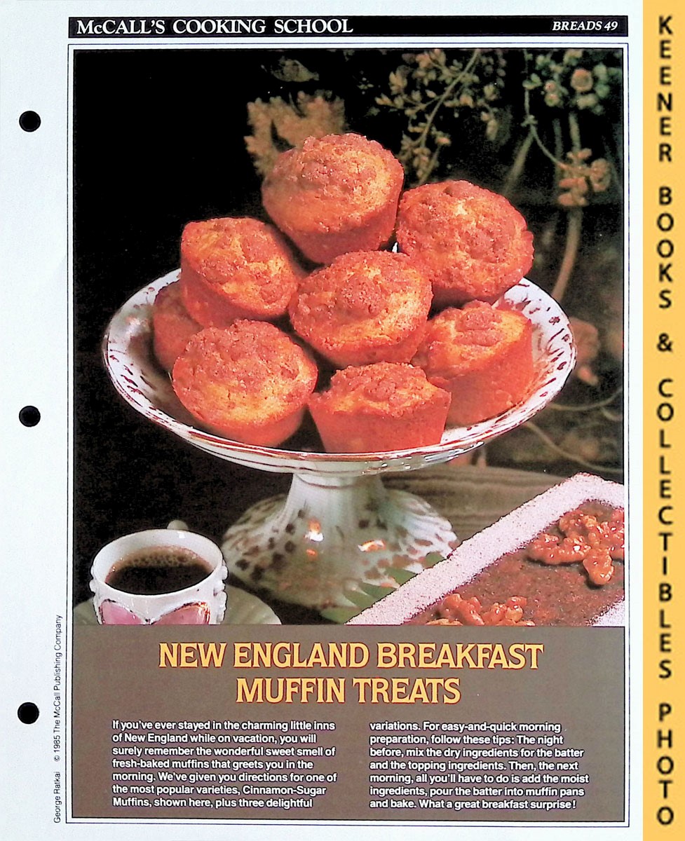 LANGAN, MARIANNE / WING, LUCY (EDITORS) - Mccall's Cooking School Recipe Card: Breads 49 - Cinnamon-Sugar Muffins & Variations : Replacement Mccall's Recipage or Recipe Card for 3-Ring Binders : Mccall's Cooking School Cookbook Series