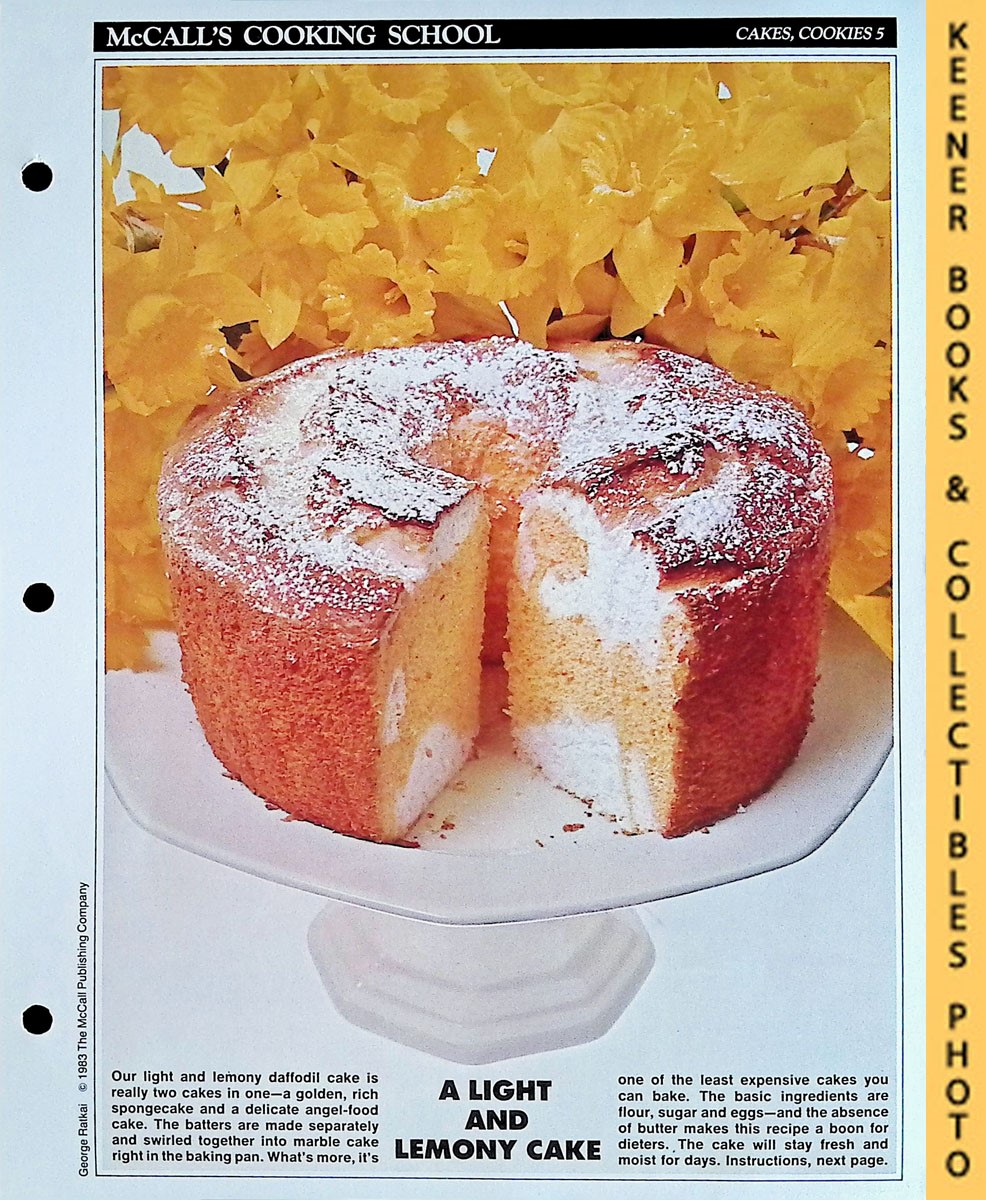 LANGAN, MARIANNE / WING, LUCY (EDITORS) - Mccall's Cooking School Recipe Card: Cakes, Cookies 5 - MccallS Best Daffodil Cake : Replacement Mccall's Recipage or Recipe Card for 3-Ring Binders : Mccall's Cooking School Cookbook Series