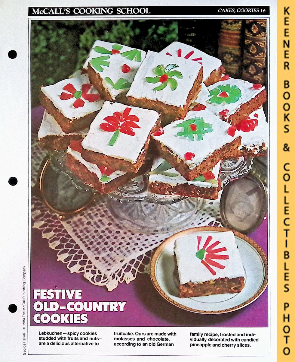 LANGAN, MARIANNE / WING, LUCY (EDITORS) - Mccall's Cooking School Recipe Card: Cakes, Cookies 16 - NathanS Lebkuchen : Replacement Mccall's Recipage or Recipe Card for 3-Ring Binders : Mccall's Cooking School Cookbook Series
