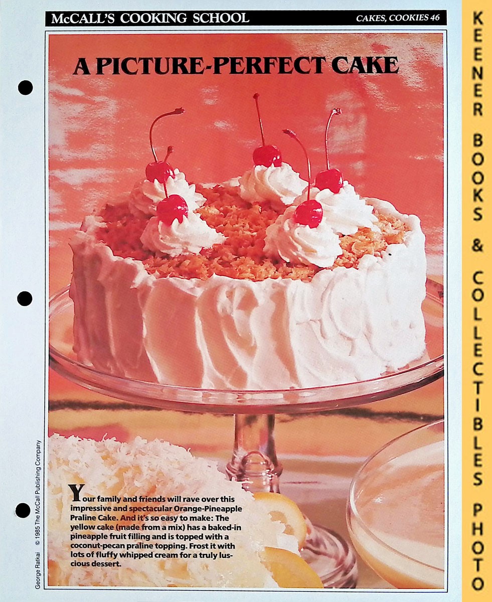 LANGAN, MARIANNE / WING, LUCY (EDITORS) - Mccall's Cooking School Recipe Card: Cakes, Cookies 46 - Orange-Pineapple Praline Cake : Replacement Mccall's Recipage or Recipe Card for 3-Ring Binders : Mccall's Cooking School Cookbook Series