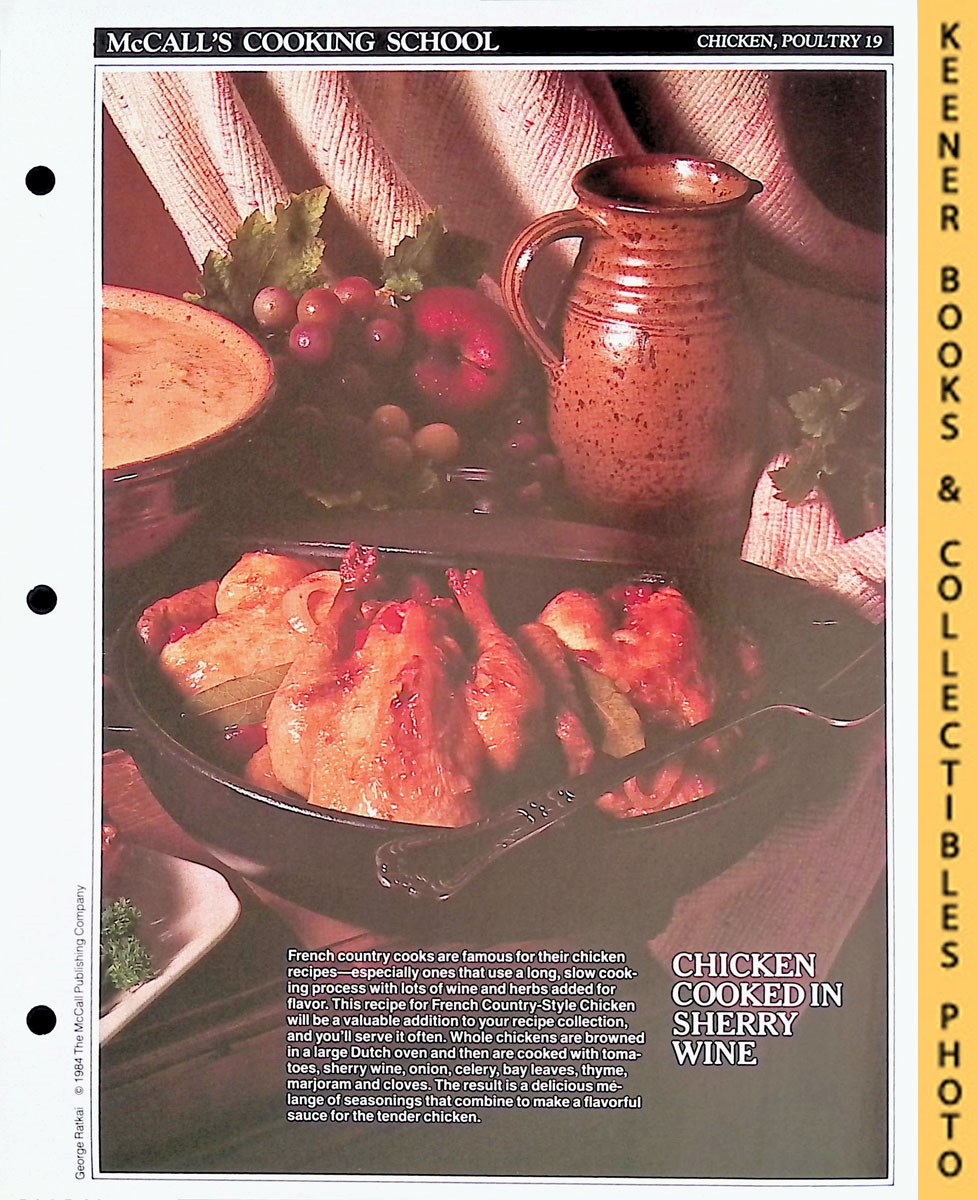 LANGAN, MARIANNE / WING, LUCY (EDITORS) - Mccall's Cooking School Recipe Card: Chicken, Poultry 19 - French Country-Style Chicken : Replacement Mccall's Recipage or Recipe Card for 3-Ring Binders : Mccall's Cooking School Cookbook Series
