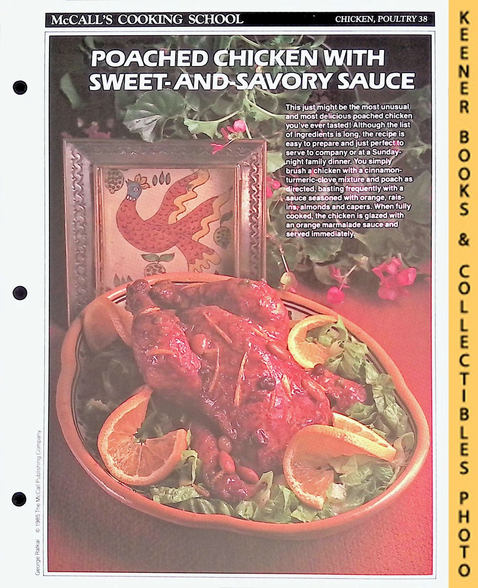 LANGAN, MARIANNE / WING, LUCY (EDITORS) - Mccall's Cooking School Recipe Card: Chicken, Poultry 38 - Poached Chicken with Orange : Replacement Mccall's Recipage or Recipe Card for 3-Ring Binders : Mccall's Cooking School Cookbook Series