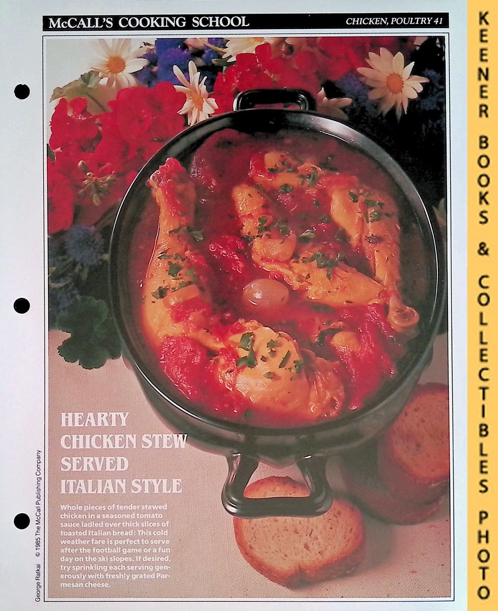 LANGAN, MARIANNE / WING, LUCY (EDITORS) - Mccall's Cooking School Recipe Card: Chicken, Poultry 41 - Chicken Sausalito : Replacement Mccall's Recipage or Recipe Card for 3-Ring Binders : Mccall's Cooking School Cookbook Series