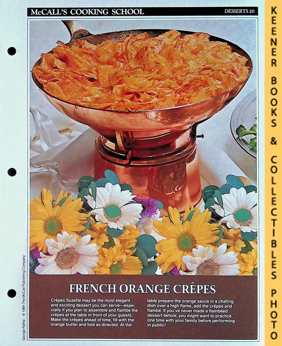 LANGAN, MARIANNE / WING, LUCY (EDITORS) - Mccall's Cooking School Recipe Card: Desserts 20 - Crepes Suzette : Replacement Mccall's Recipage or Recipe Card for 3-Ring Binders : Mccall's Cooking School Cookbook Series