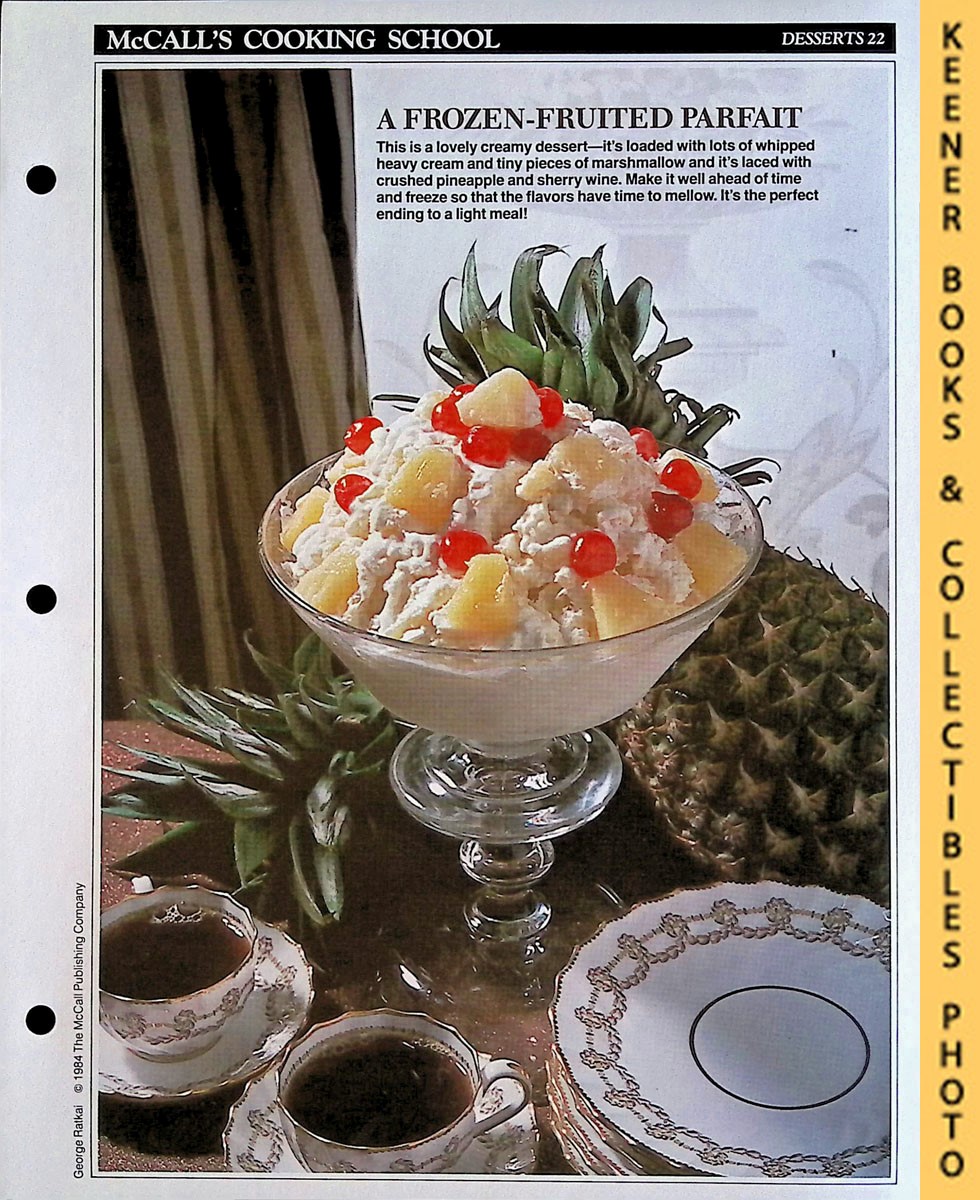 LANGAN, MARIANNE / WING, LUCY (EDITORS) - Mccall's Cooking School Recipe Card: Desserts 22 - Frozen Pineapple-Marshmallow Parfait : Replacement Mccall's Recipage or Recipe Card for 3-Ring Binders : Mccall's Cooking School Cookbook Series