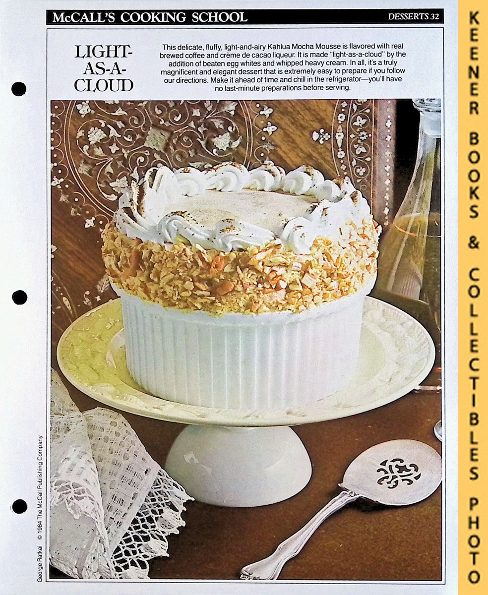 LANGAN, MARIANNE / WING, LUCY (EDITORS) - Mccall's Cooking School Recipe Card: Desserts 32 - Kahlua Mocha Mousse : Replacement Mccall's Recipage or Recipe Card for 3-Ring Binders : Mccall's Cooking School Cookbook Series